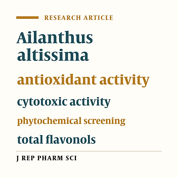 Evaluation of Total Phenolics, Flavonoids, and Antioxidant and Cytotoxic Potential of Ailanthus altissima (Mill.) Swingle Leaves
