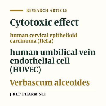 In Vitro Cytotoxic Activity of Verbascum alceoides against Cervix Carcinoma Cells