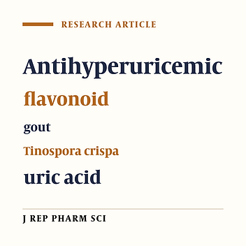 Phytochemical Analysis and Evaluation of Purified Extract of Tinospora crispa Stem for In Vivo Antihyperuricemic Effect