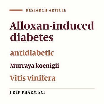 Assessment of Antidiabetic Activity of Combination of Murraya koenigii Leaves Extract and Vitis vinifera Seeds Extract in Alloxan-induced Diabetic Rats