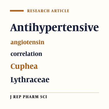 Angiotensin-converting Enzyme and Renin Inhibition Activities, Antioxidant Properties, Phenolic and Flavonoid Contents of Cuphea ignea A. DC.