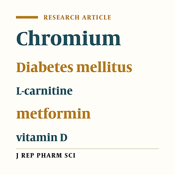 Comparing the Protective Effect of L-carnitine, Chromium, and Vitamin D with Metformin on Kidney Parameters, Lipid Profiles, and Antioxidant Indices in Streptozotocin-diabetic Rats