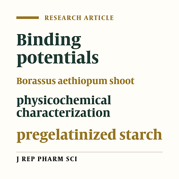 Characterization and Application of Borassus aethiopum (Arecaceae) Shoot Pregelatinized Starch as Binding Agent in Paracetamol Tablets