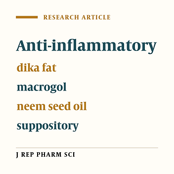 Formulation and Evaluation of Neem (Azadirachta indica A. Juss) Seed Oil Suppositories