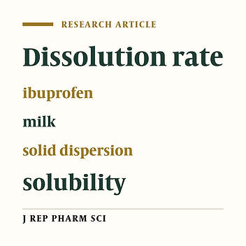 Milk-Based Oral Formulations of Ibuprofen: An Investigation on the Role of Milk in Improving Dissolution Rate of Drug
