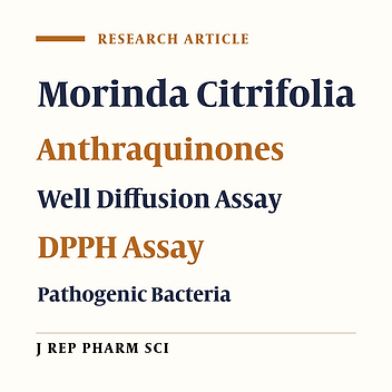 Cover image of the article: The Effect of Anthraquinones Fractions from Morinda Citrifolia Leaves against Pathogenic Bacteria with Antioxidant Activities