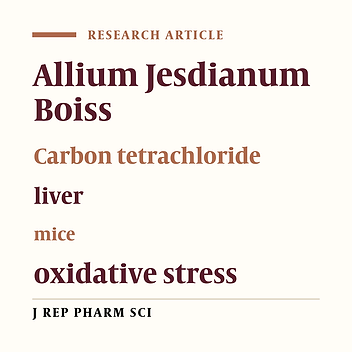 Protective Effect Hydroalcoholic Extract Allium Jesdianum Boiss against Ccl4-Induced Hepatotoxicity in Male Mice