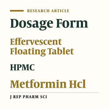 Gastric Floating Matrix Tablets of Metformin Hcl: Design and Optimization Using Combination of Polymers