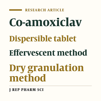 Formulation and Evaluation of Co-Amoxiclav 228 and 312 mg Dispersible Tablets