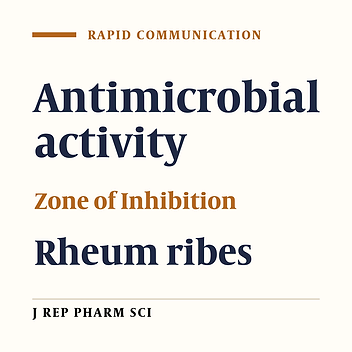 Antimicrobial Potential of Root, Stalk and Leaves Extracts of Rheum Ribes