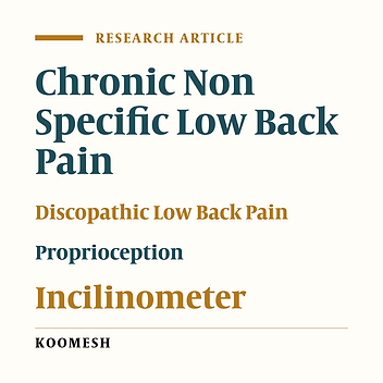 A comparative study of trunk proprioception between patients with chronic non-specific low back pain and discopathic low back pain