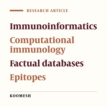 Cover image of the article: Immnoinformatics: novel view in understanding of immune system function, databases and prediction of immunogenic epitopes
