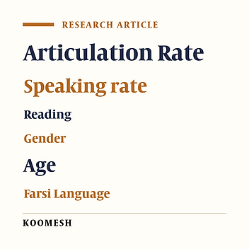 Effect of age, gender and task on speech rate of Farsi speakers