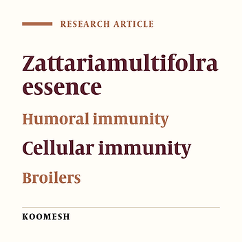 Effects of different concentration of Zattariamultiflora essence on immunity system of broilers