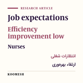 Evaluation of nurses job expectations in hospitals executing the efficiency improvement law in Semnan