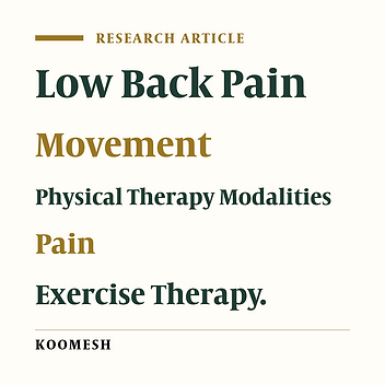 Effects of sensorimotor training program on movement control and pain relief in patients with chronic non specific low back pain