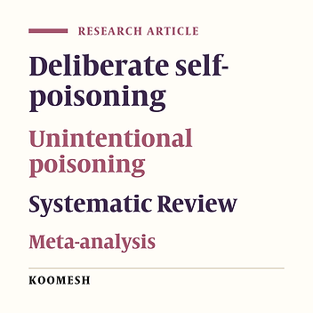 A meta analytical study of intentional and accidental non-food poisoning incidences in Iran (1991- 2013)