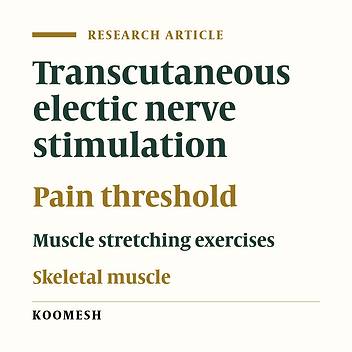 Cover image of the article: Effects of low and high frequency transcutaneous electrical nerve stimulation on the intensity and threshold of pain during the stretching of hamstring muscle