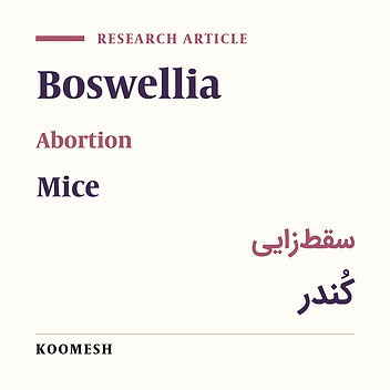 Abortive effect of Boswellia hydroalcoholic extract in mice