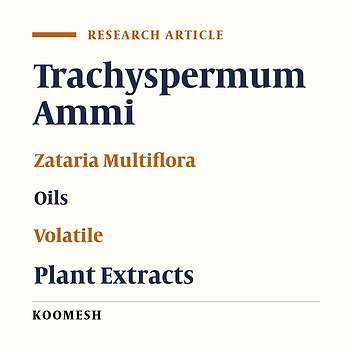 Combinational effects of Trachyspermum ammi and Zataria multiflora Boiss essential oils on some pathogenic food-borne bacteria