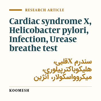 Association of helicobacter pylori infection with cardiac syndrome X