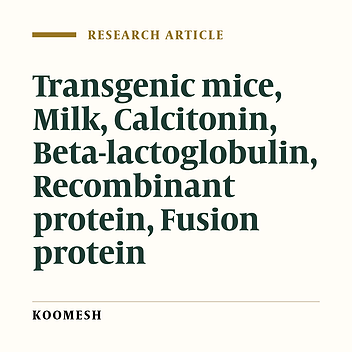 Development of transgenic mice harboring ovine beta lactoglobulin-calcitonin transgene
