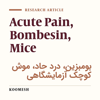 Systemic administrations of Bombesin modulate acute pain in mice