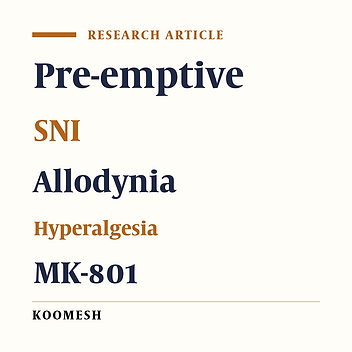Behavioral responses and Pre-emptive effect of MK-801 and morphine using SNI model in adult rat