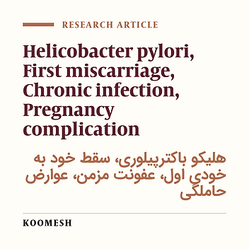 Association between Helicobacter Pylori infection and first miscarriage
