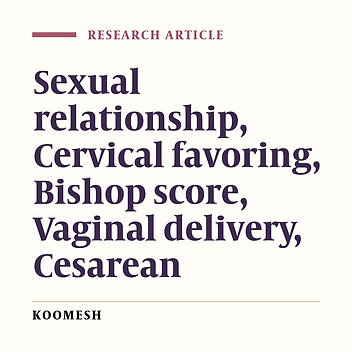 Cover image of the article: Effect of sexual relationship during the last four weeks of pregnancy on Bishop score