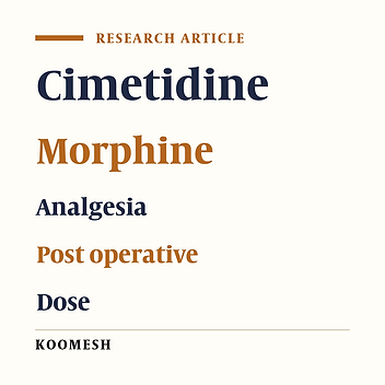 Effects of cimetidine in control of post operative pain