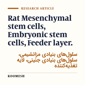 Effects of rat mesenchymal stem cells as a feeder layer in isolation and culture of mouse embryonic stem cells