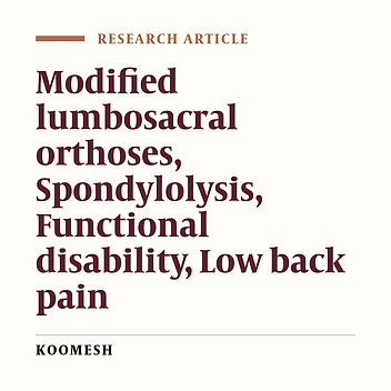Effect of modified lumbosacral orthoses on treatment of patients with spondylolysis