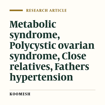 Prevalence of metabolic syndrome in fathers of patients with polycystic ovarian syndrome