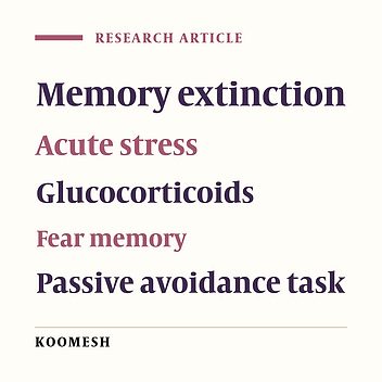 Effects of acute stress and corticosterone on fear memory extinction in mice