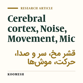 Cover image of the article: Effects of noise pollution stress during pregnancy on anatomical and functional brain cortex development of the offsprings of NMRI mice