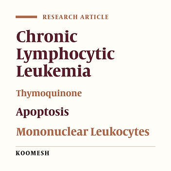 The effect of Thymoquinone on Peripheral Blood Mononuclear Cells (PBMCs) viability of patients with B-Chronic Lymphocytic Leukemia