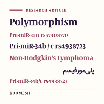 Association between Pre-miR-3131 rs57408770 and Pri-miR-34b/c rs4938723 Gene Polymorphisms and the Risk of Non-Hodgkin Lymphoma