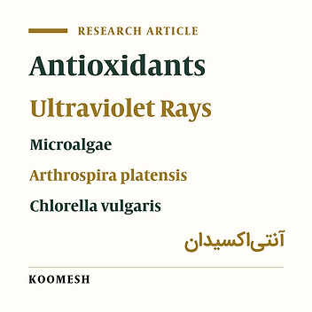 Comparison of Spirulina sp. (Arthrospira sp.) and Chlorella sp. Extracts Concerning the UV Absorption Values and Anti-Oxidant Activity