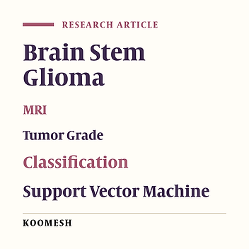 Classification of brain stem glioma tumor grade based on MRI findings using support vector machine
