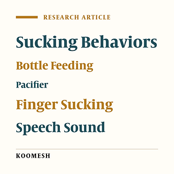 Relationship between sucking behaviors and speech sound disorders in children 3 to 5 years old
