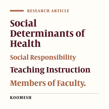 A model for utilizing social determinants of health approach by faculty members