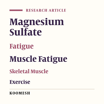 Effects of magnesium supplementation on the central and peripheral fatigue indices of active individuals following an anaerobic activity