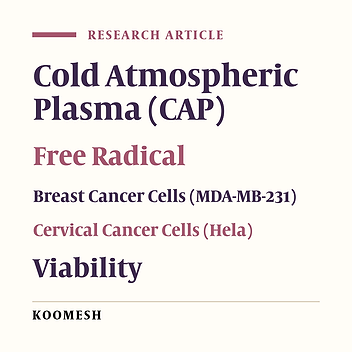 Effects of cold atmospheric plasma on viability of breast (MDA-MB-231) and cervical (Hela) cancer cells