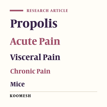 Effects of hydroalchoholic extract of Iranian  Propolis on acute, chronic and visceral pain in  mice