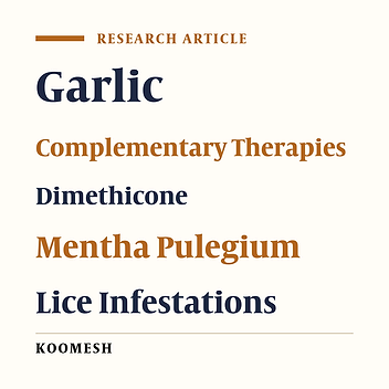 Effect of topical combination of boiled Allium Sativum and Mentha Pulegium on severity of infection with pediclusis