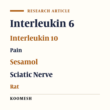Effects of sesamol on behavioral responses of neuropathic pain and the expression of interleukins 6 and 10 in the damaged sciatic nerve of rats