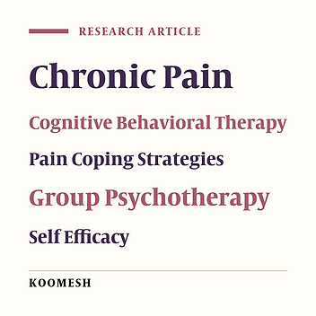 Effectiveness of group cognitive- behavioral therapy on pain coping strategies and pain self- efficacy in patients with chronic neuropathic pain