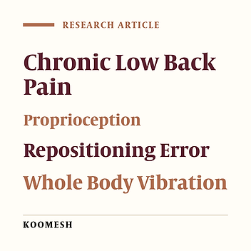 Immediate effect of whole body vibration on trunk proprioception in non-specific chronic low back pain