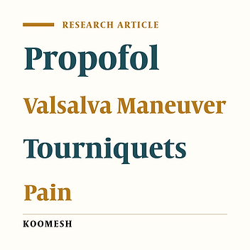 Comparison of the effectiveness of tourniquet and Valsalva maneuver in relieving pain caused by propofol injection to induce general anesthesia: A double-blind randomized clinical trial